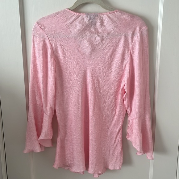 SILKLAND powder Pink 3/4 bell ruffle Sleeve Blouse M coquette fairy roma… - Picture 4 of 9